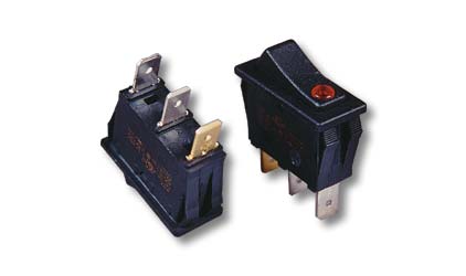 Mono narrow French switch with lamp 16/6 A