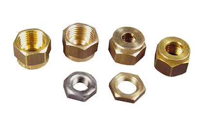 Brass nuts 1/4, d = 6 mm